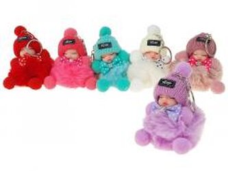 Brelok pluszowy laleczka, kulka 11x7x7cm MIX