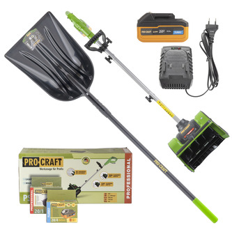 Sada lopata na sníh 150cm a aku sněhová fréza Procraft PSB20 s baterií a nabíječkou | SGPS-1500/SPSB20-4Turbo/20-1