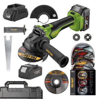 Sada aku úhlová bruska Procraft PGA22 a 3x diamantové kotouče Procraft DS3.125 | SPGA22-1B-C/DS3.125