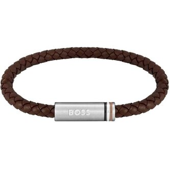 Stylový kožený náramek Ares Single 1580623 Hugo Boss