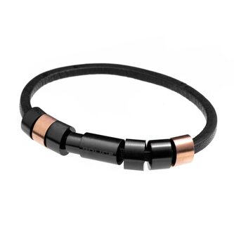 Moderní náramek z černé kůže PJ22653BLR319 Police