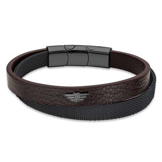 Pánský kožený náramek Hardware PEAGB2119615 Police / Délka: 19,5 cm