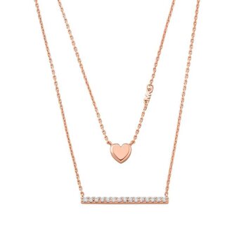 Dvojitý pozlacený náhrdelník Love Kors MKC1675CZ791 Michael Kors