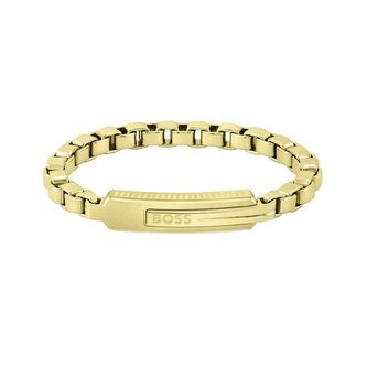 Slušivý pozlacený náramek Orlado 1580357 Hugo Boss / Délka: 17,5 cm