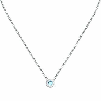 Módní ocelový náhrdelník s modrým krystalem T-Logo TJAXC109 Trussardi