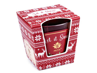 Vonná svíčka ve skle 120 g - 12 ks - 14 (Let it Snow) červená