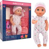 Dolls World - Miminko Baby Tinkles 38 cm pije a čůrá + bohaté příslušenství