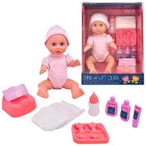 Dolls World - Miminko Olivia 38 cm pije a čůrá se zavíracími očima a příslušenstvím