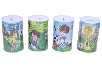 Pokladnička Fotbal plechová 8x13cm 3 druhy ve fólii