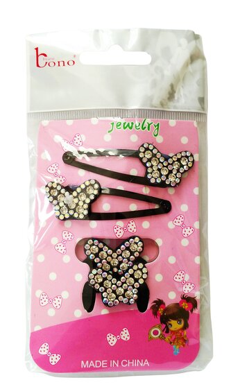 Dívčí vlasová souprava MOTÝL s kamínky, černá