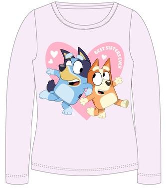 Dívčí tričko BLUEY dlouhý rukáv růžové, velikost: 92
