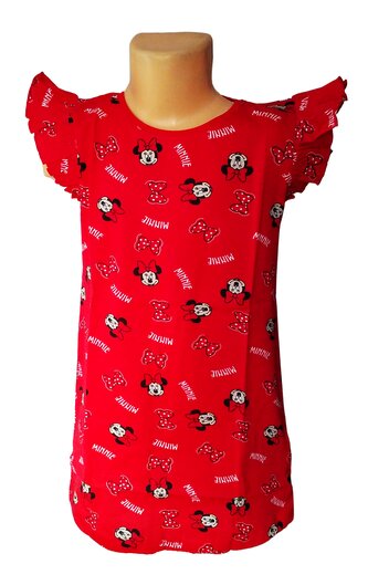Dívčí noční košile MINNIE krátký rukáv červená, velikost: 110/116