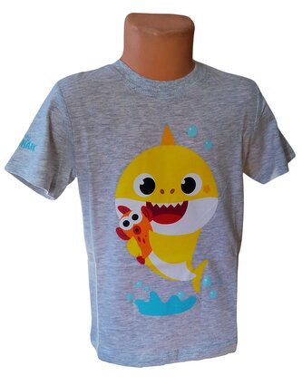 Chlapecké tričko BABY SHARK krátký rukáv šedé, velikost: 92
