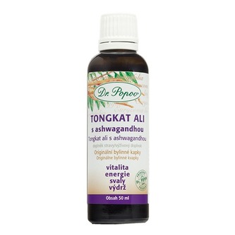 Tongkat Ali s Ashwagandhou, originální bylinné kapky, 50 ml Dr. Popov