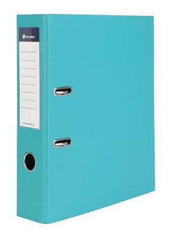 Pákový pořadač "Basic", tyrkysový, 75 mm, A4, PP/karton, VICTORIA OFFICE