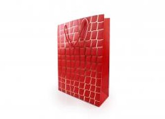 Torebka prezentowa czerwona ze złotym tłoczeniem