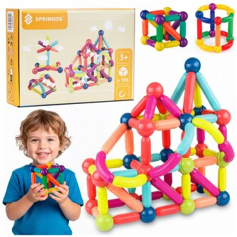 Magnetyczny zestaw konstrukcyjny 128 elementów SPRINGOS KG0050
