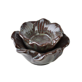 YARINE Świecznik Kwiat 11x11x6cm fioletowy