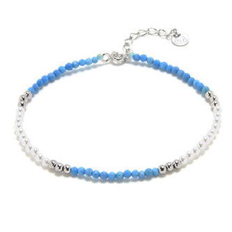 AU0034 Minerální náramek přírodní Howlit, stříbro AG925