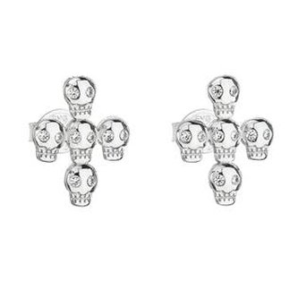 EG2140 Stříbrné náušnice s lebkami