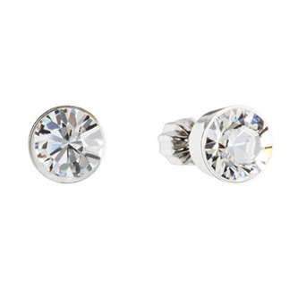 EG9035-CR Stříbrné náušnice pecka s krystaly Preciosa