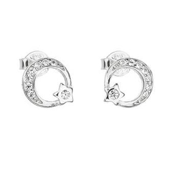 EG2156 Stříbrné náušnice kroužky s hvězdami