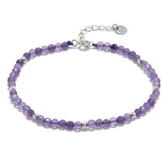 AU0019 Minerální náramek přírodní Ametyst, stříbro AG925