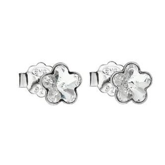 EG2033-CR Stříbrné náušnice kytičky Crystals from Swarovski® Crystal - květiny
