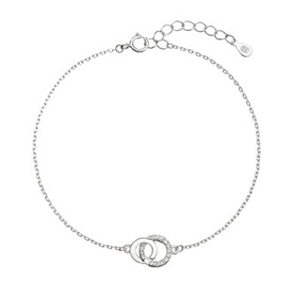 EG7547 Stříbrný náramek kroužky se zirkony 13033.1