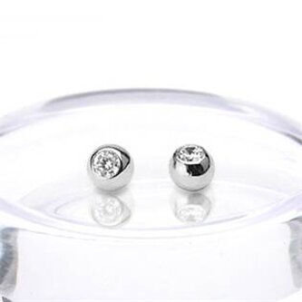 ZL01162-1203-WG Náhradní kulička, bílé zlato 1,2 x 3 mm, 585/1000