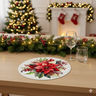 Vánoční dekorační ozdobný ubrousek BETLEMSKÁ HVĚZDA II. O 38 cm Mybesthome