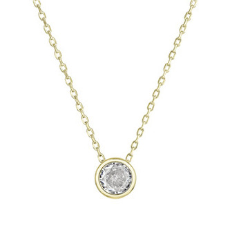 EG4397 Pozlacený náhrdelník s čirým zirkonem