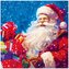 Ubrousky PAW L 33x33cm Santa Claus With Gift Boxes