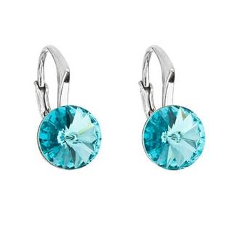EG2500-TQ Stříbrné náušnice s Crystals from Swarovski® Turquoise