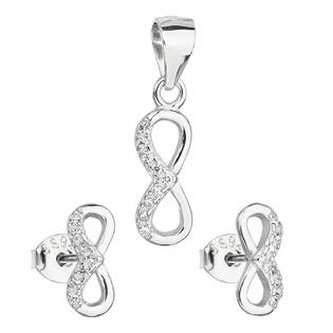 EG3149 Sada stříbrných šperků nekonečno - nekonečno - ležatá osmička