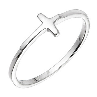 EG5104-56 Minimalisticý stříbrný prsten křížek