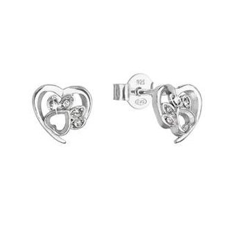 EG2908 Stříbrné náušnice pecky s krystaly Swarovski psí tlapky