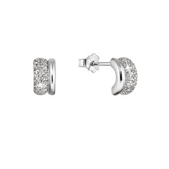 EG2453 Stříbrné náušnice půlkruhy se zirkony