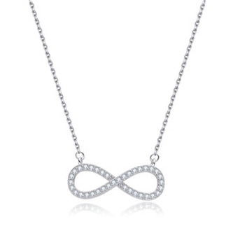 NB-2297 Střibrný náhrdelník nekonečno - nekonečno - ležatá osmička