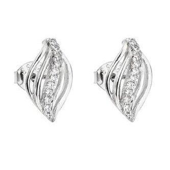 EG2622 Stříbrné náušnice vlnky se zirkony
