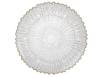 SKLENĚNÝ TALÍŘ VERA SE ZLATÝM OKRAJEM 26CM