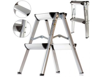 Hliníkové schůdky, 2x2 stupně, skládací, oboustranné MAR-POL