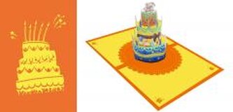 Karnet 12x18 cm + koperta POP-UP Tort