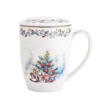 MAGIA ŚWIĄT KUBEK Z ZAPARZACZEM I POKRYWKĄ NBC 350 ML W OPASCE