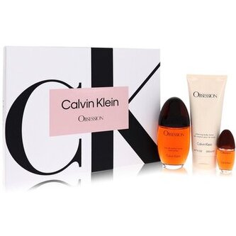 Calvin Klein Obsession Dárková sada Parfémová voda 100 ml, tělové mléko Obsession 200 ml a miniaturka Obsession Parfémová voda 15 ml