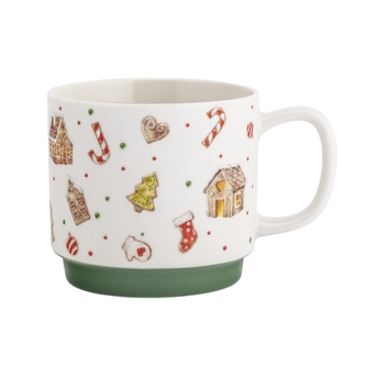 KUBEK PROSTY NA ZIELONEJ STOPCE NBC 430 ML DEK. ŚWIĄTECZNE SŁODKOŚCI