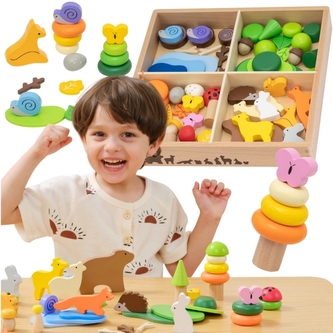 VIGA 44819 Drewniane Klocki Leśne Opowieści