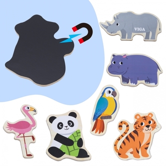 VIGA44798 Magnesy Edukacyjne Dziekie Zwierzęta