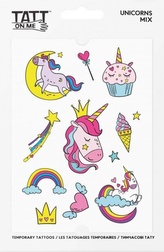 TATTonMe Voděodolné dočasné tetovačky pro děti Jednorožci mix, věk: 3+
