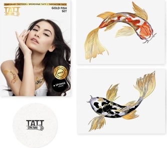 TATTonMe Metalické tetovačky pro ženy Ryby sada Gold, věk: 3+